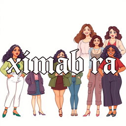 A stunning banner for an online women's clothing store featuring the word 'ximabra' in vintage Gothic font
