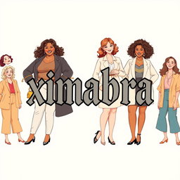 A stunning banner for an online women's clothing store featuring the word 'ximabra' in vintage Gothic font