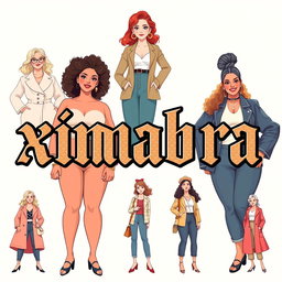 A stunning banner for an online women's clothing store featuring the word 'ximabra' in vintage Gothic font