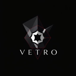 An abstract and geometric logo design for a niche perfume brand named 'Vetro'
