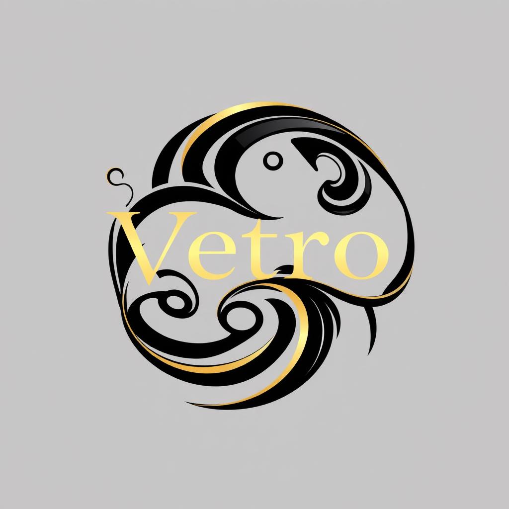 A fluid and organic logo design for a niche perfume brand named 'Vetro'