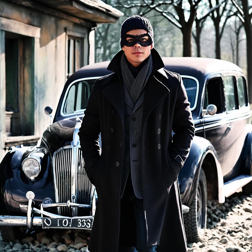 Urban Chic: Stylish Man in Black Trench Coat
