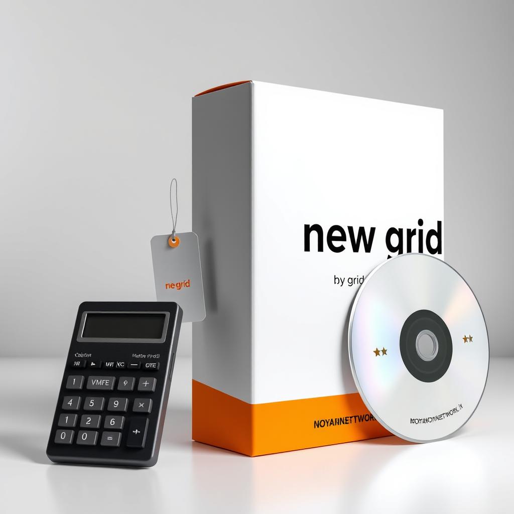 An accounting software box standing in a rectangle shape, featuring a bottom half in bright orange and a top half in clean white