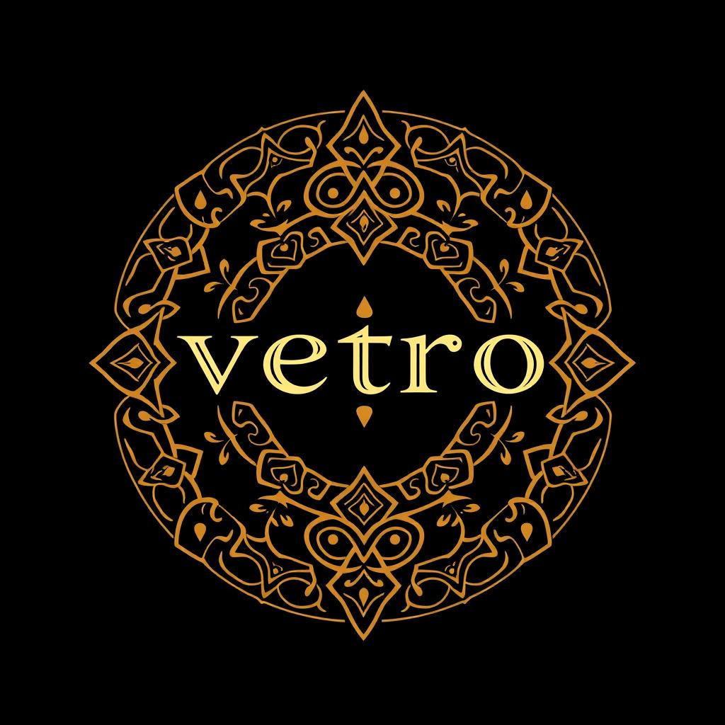 An ancestral-inspired logo for a niche perfume brand called 'Vetro'