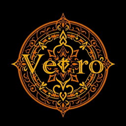 An ancestral-inspired logo for a niche perfume brand called 'Vetro'