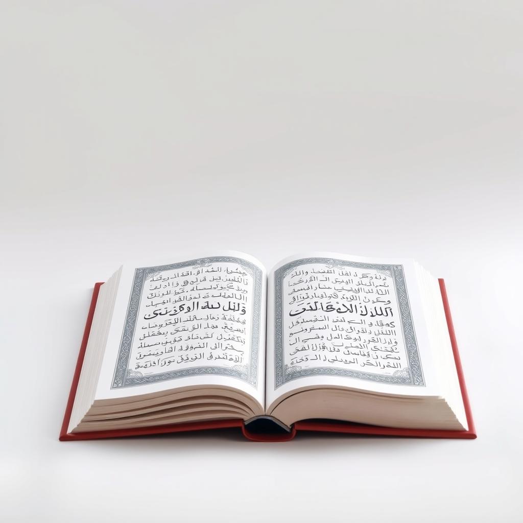 A beautifully designed white Quran placed on a simple white background, emphasizing the elegance and purity of the Quran