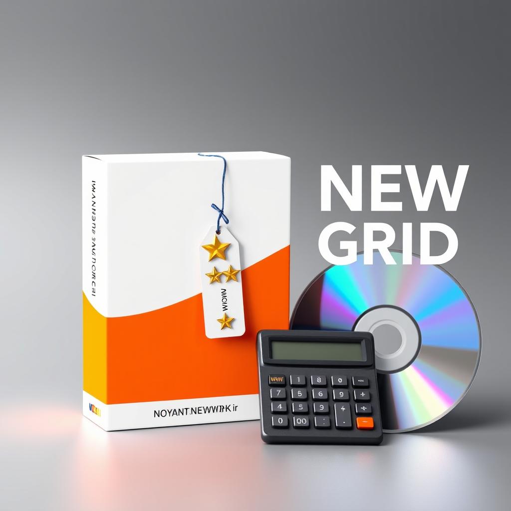An accounting software box designed as a standing rectangle, with the bottom half in vibrant orange and the top half in clean white