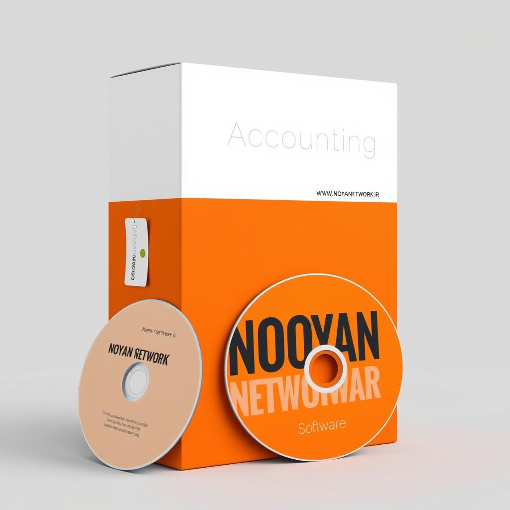 An accounting software box designed as a standing rectangle