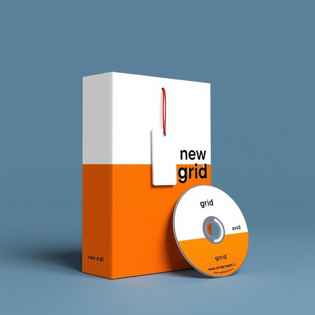 A modern accounting software box design featuring a standing rectangular shape