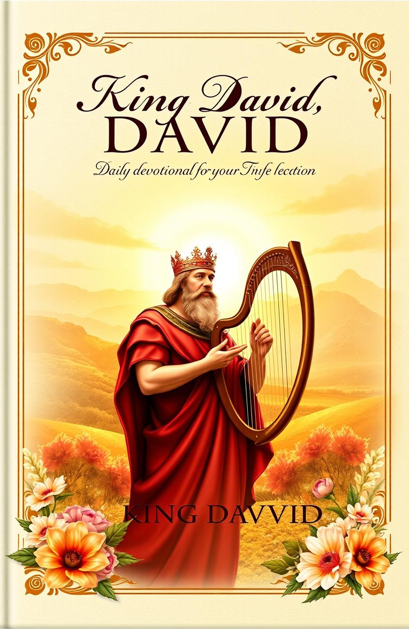 A beautiful, inspiring cover design for a Christian daily devotional book focused on King David