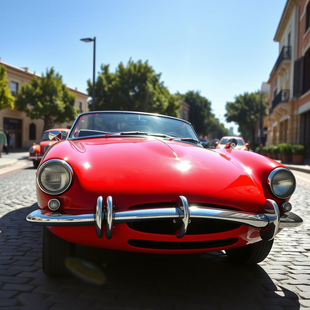 A stunning classic car parked on a picturesque street