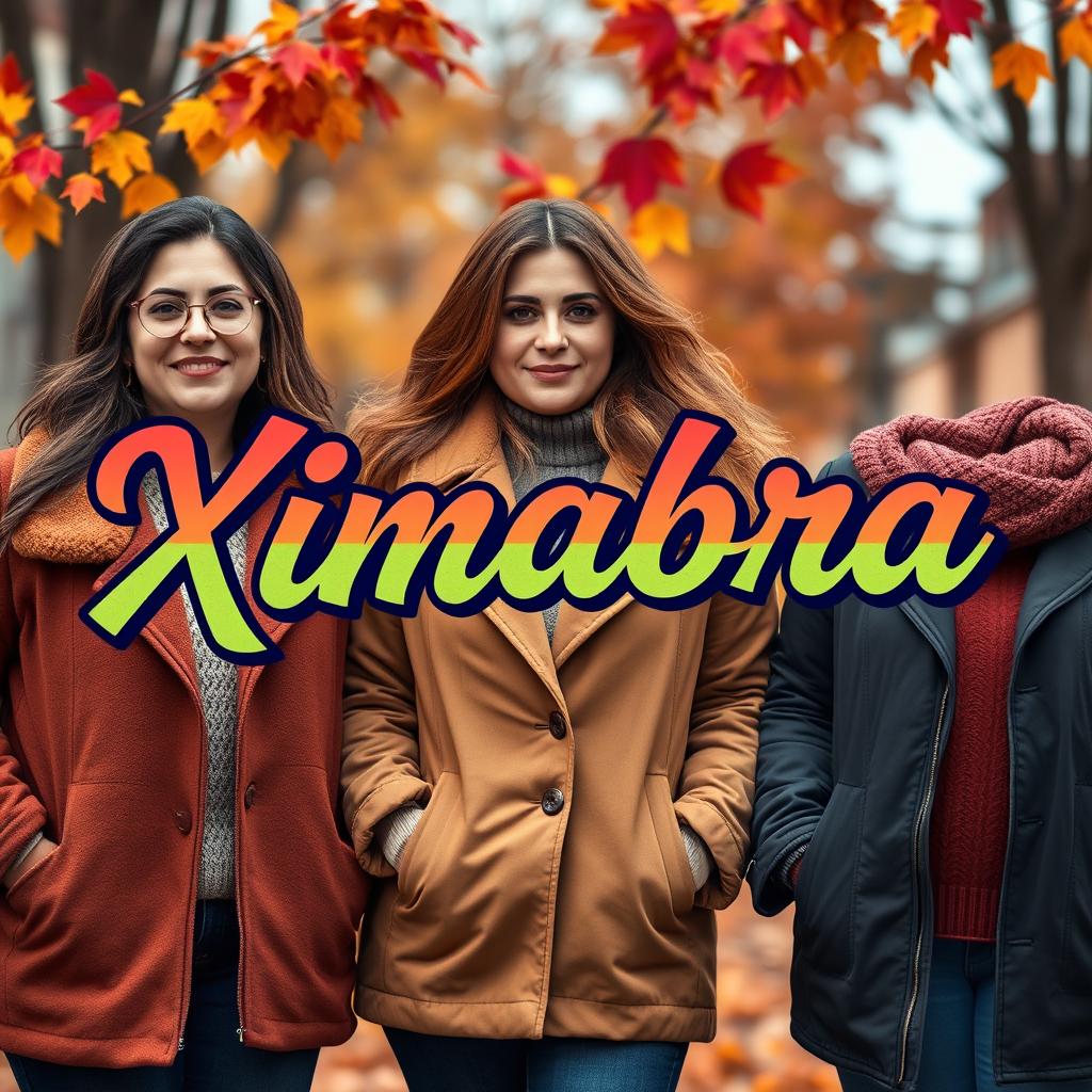A vibrant and eye-catching banner for an online women's clothing store, featuring the word 'Ximabra' in Priscilla Script Regular font, designed in a vintage colorful style