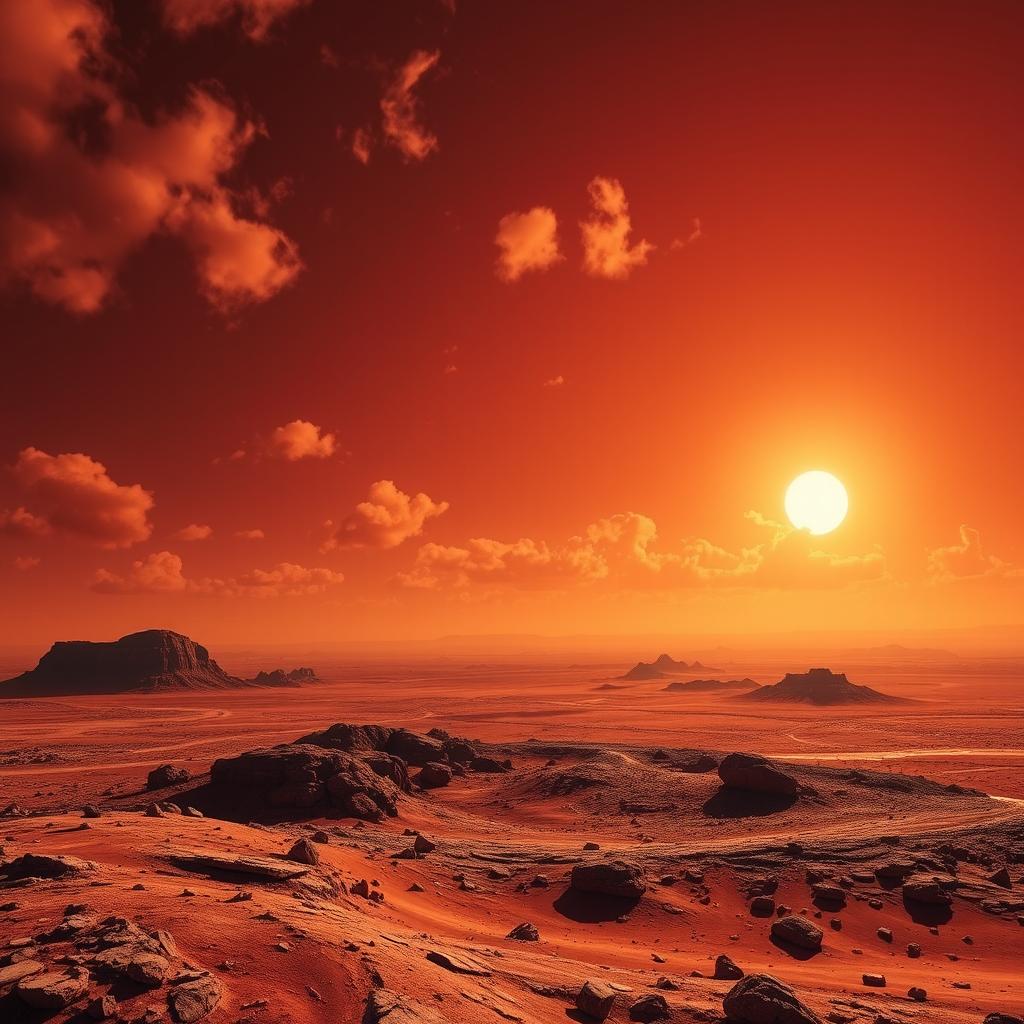 A stunning air space background set on Mars, showcasing a breathtaking view of the Martian landscape