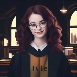 Generate a dark academia style image infused with elements of brightness, hinting at hope and positivity.