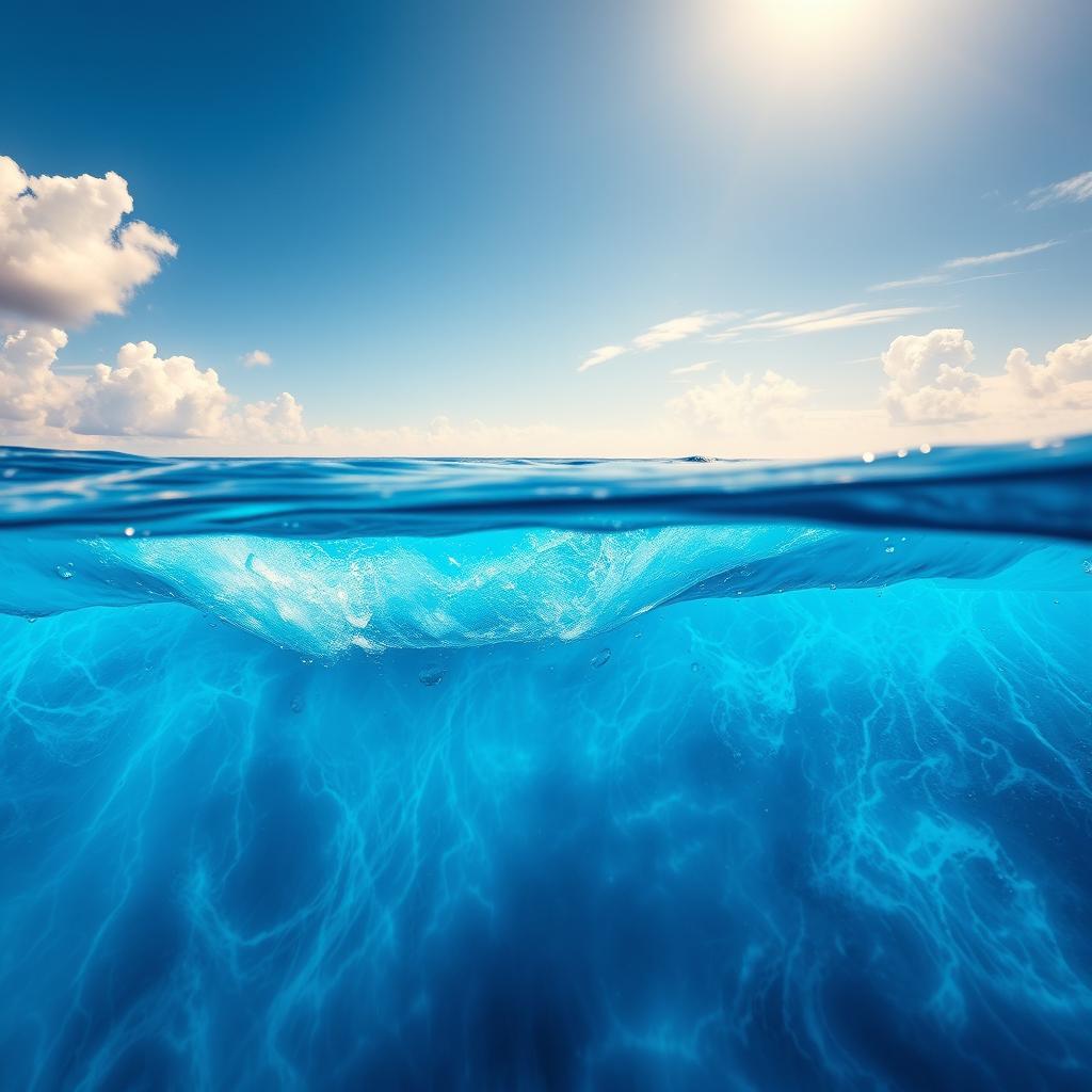A stunning scene of a split ocean, showcasing vibrant blue waters with dramatic waves parting in the middle