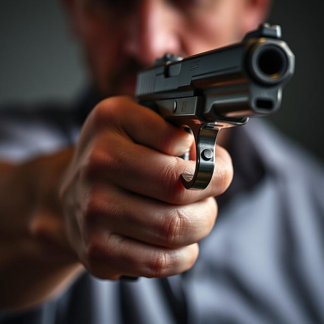 Mastering Precision: Close-up of a Handgun