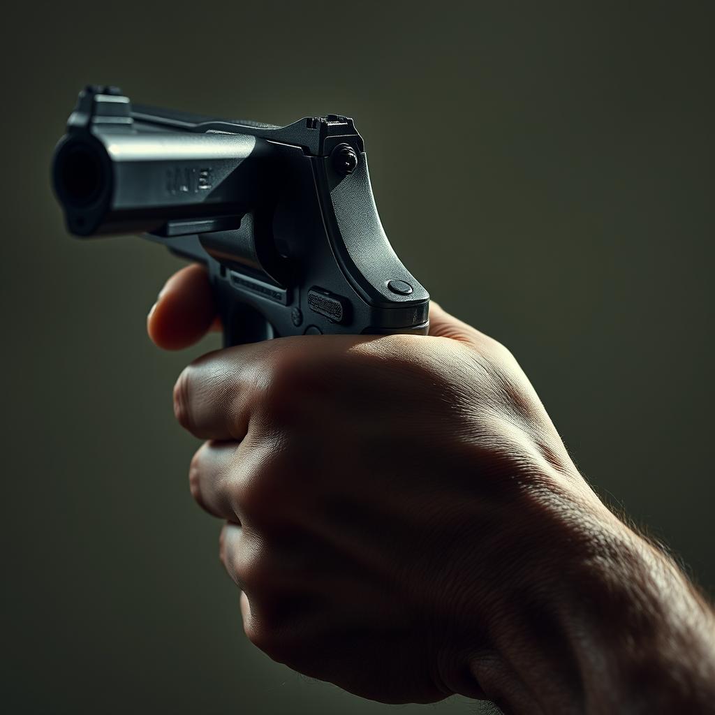 Mastering Precision: Close-up of a Handgun