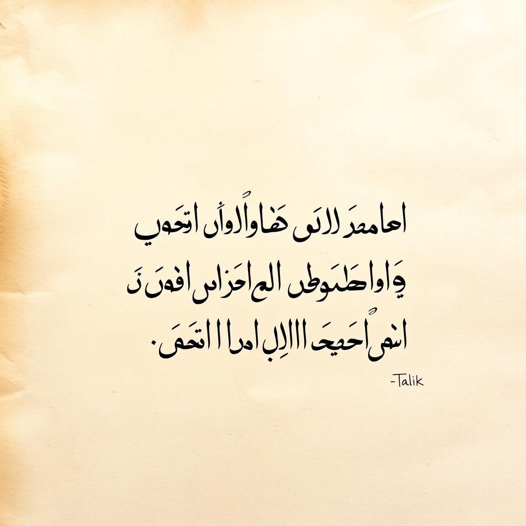 An exquisite piece of Persian calligraphy in the Talik style featuring the couplet: 'جلوه بخت تو دل می برد از شاه و گدا چشم بد دور که هم جانی و هم جانانی'