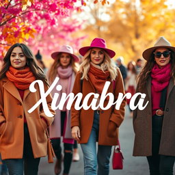 A vibrant online clothing store banner featuring the word 'Ximabra' in Priscilla Script Regular font, presented in a vintage style