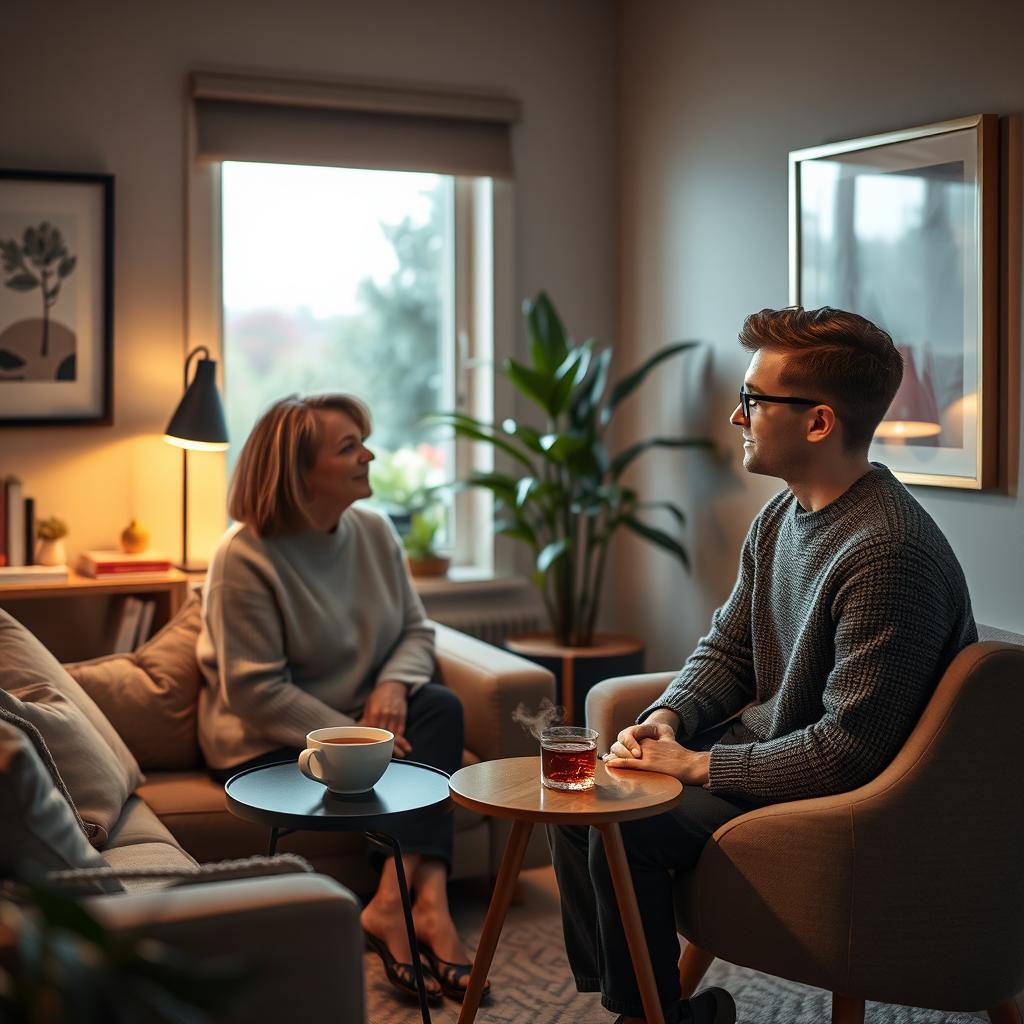A Slice of Serenity: Cozy Psychotherapy Office