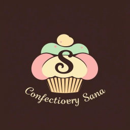 A charming logo design for a bakery that features a cupcake prominently at the center