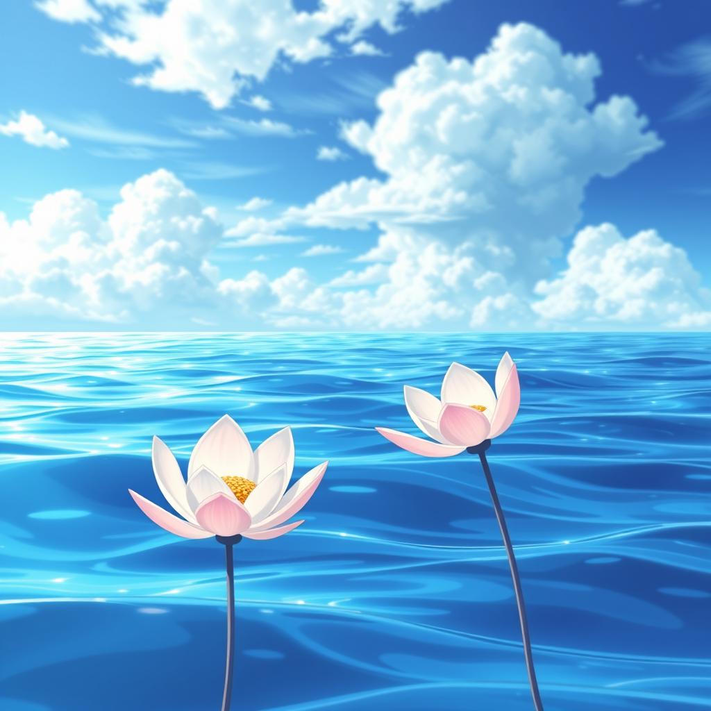 A beautiful and aesthetic bookmark design featuring a serene seascape with calm azure waters and soft, rolling waves