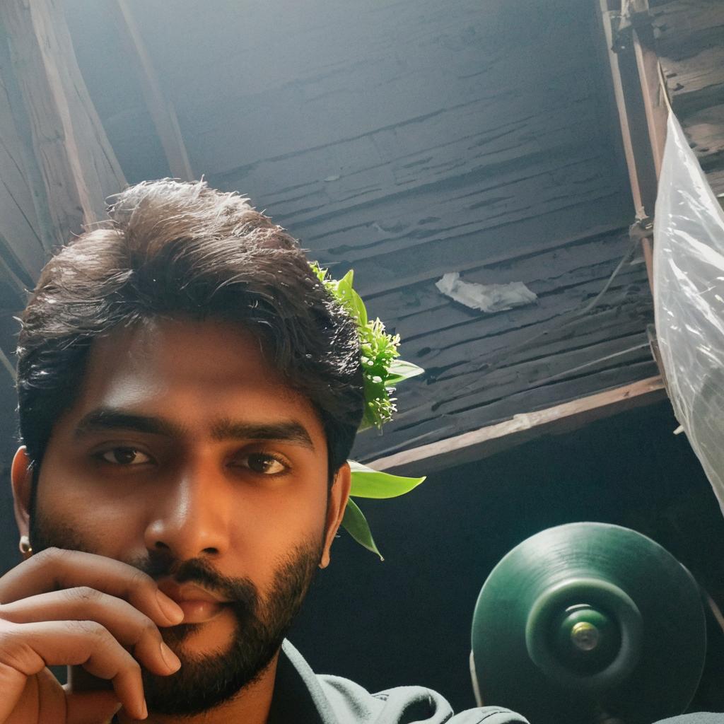 Nature Meets Style: Handsome Bearded Selfie