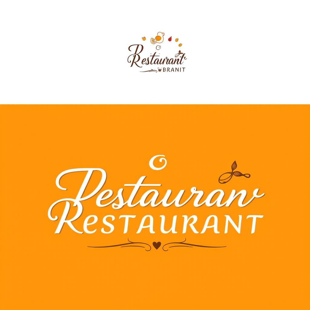 A modern and stylish logo redesign for a restaurant, incorporating the existing logo at the top of the image