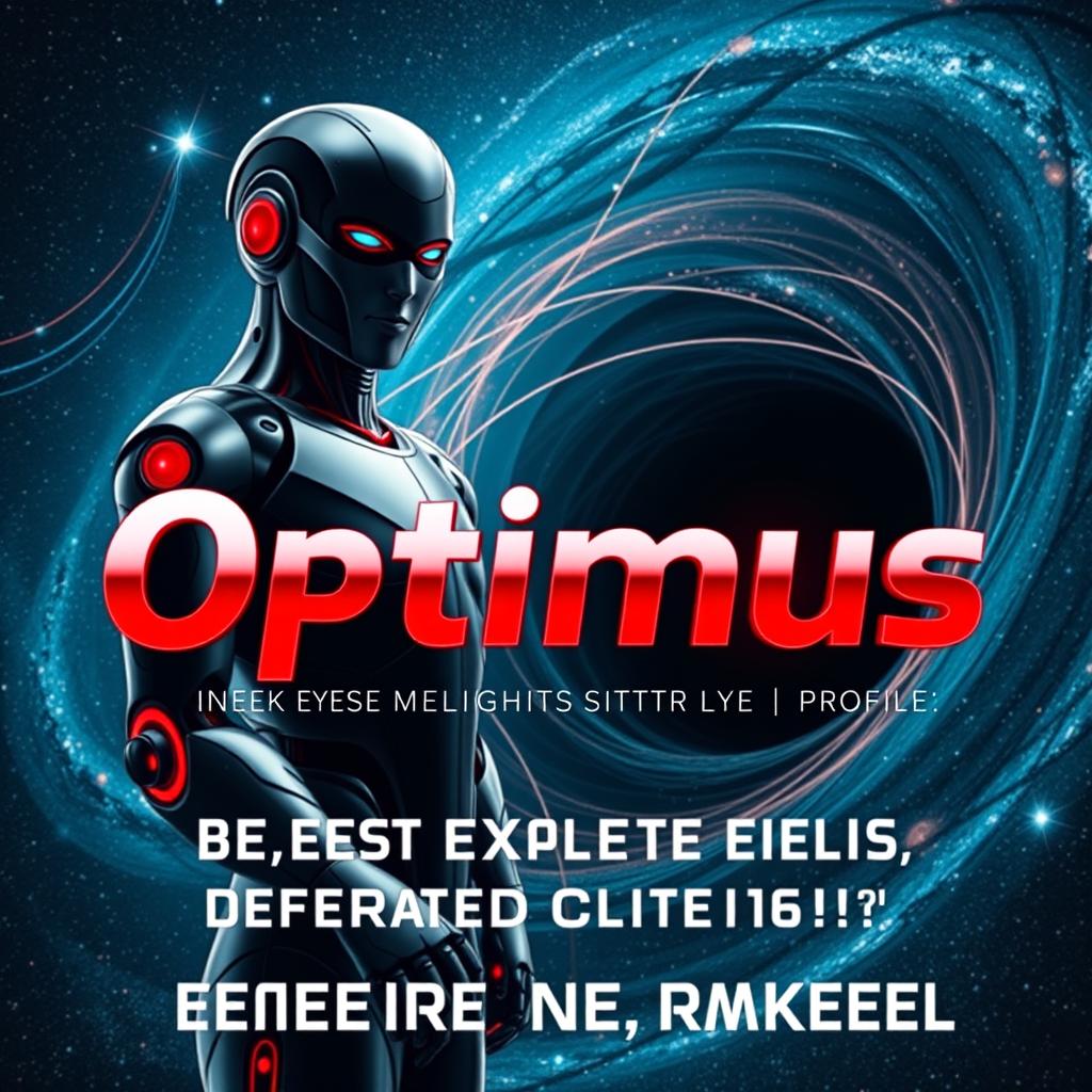 An eye-catching promotional image for an Instagram profile featuring an expert trading robot named 'Optimus' in the forex market