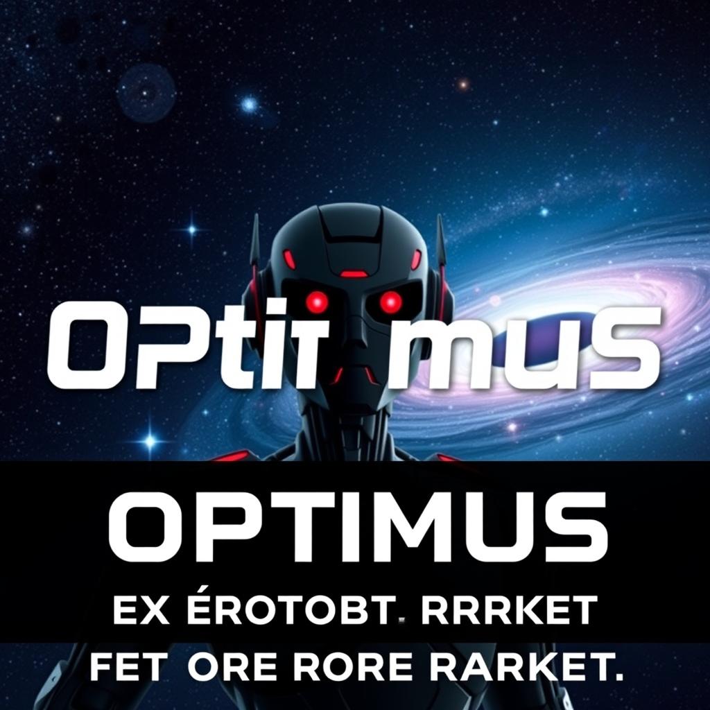 A promotional photo featuring an expert robot trader named "Optimus" in the forex market