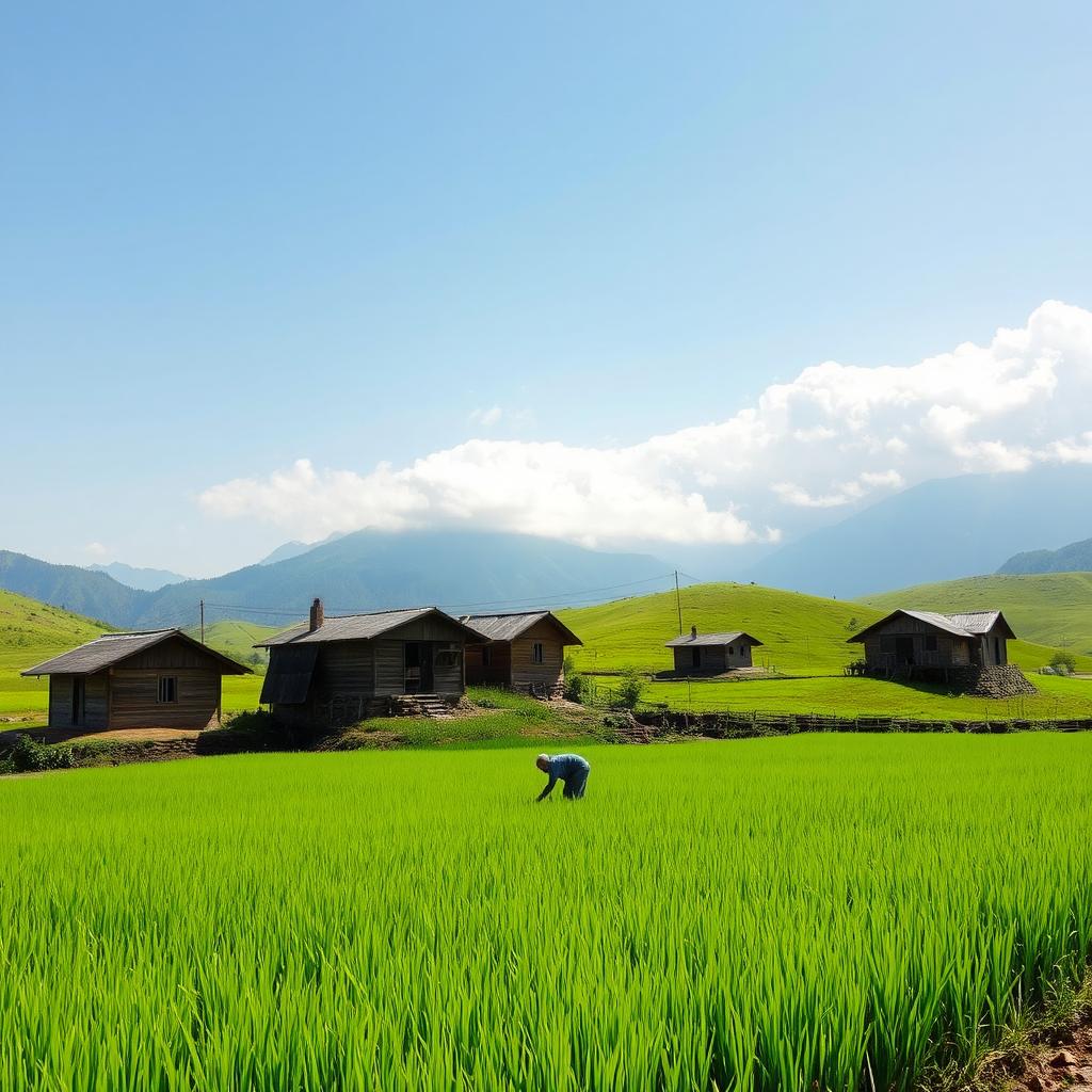 A picturesque landscape of Gilan, Iran, showcasing the lush greenery and rolling hills typical of the region