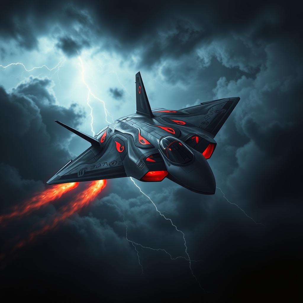 Menacing Futuristic Fighter Jet