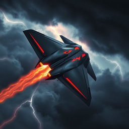 Menacing Futuristic Fighter Jet