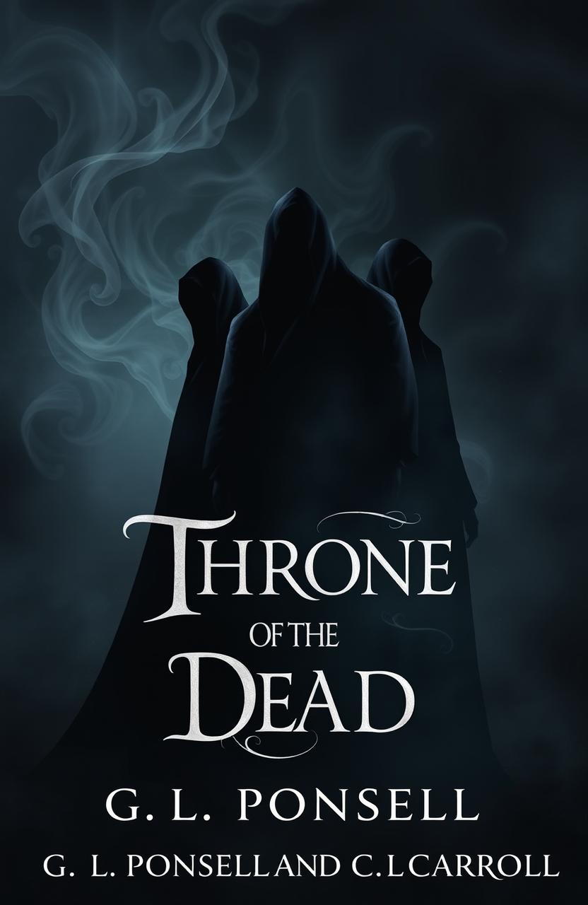 A visually captivating book cover for a fantasy/mythological novel titled 'Throne of the Dead' by G