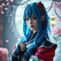 A beautiful and sexy Japanese woman cosplaying as Rem from Re:Zero