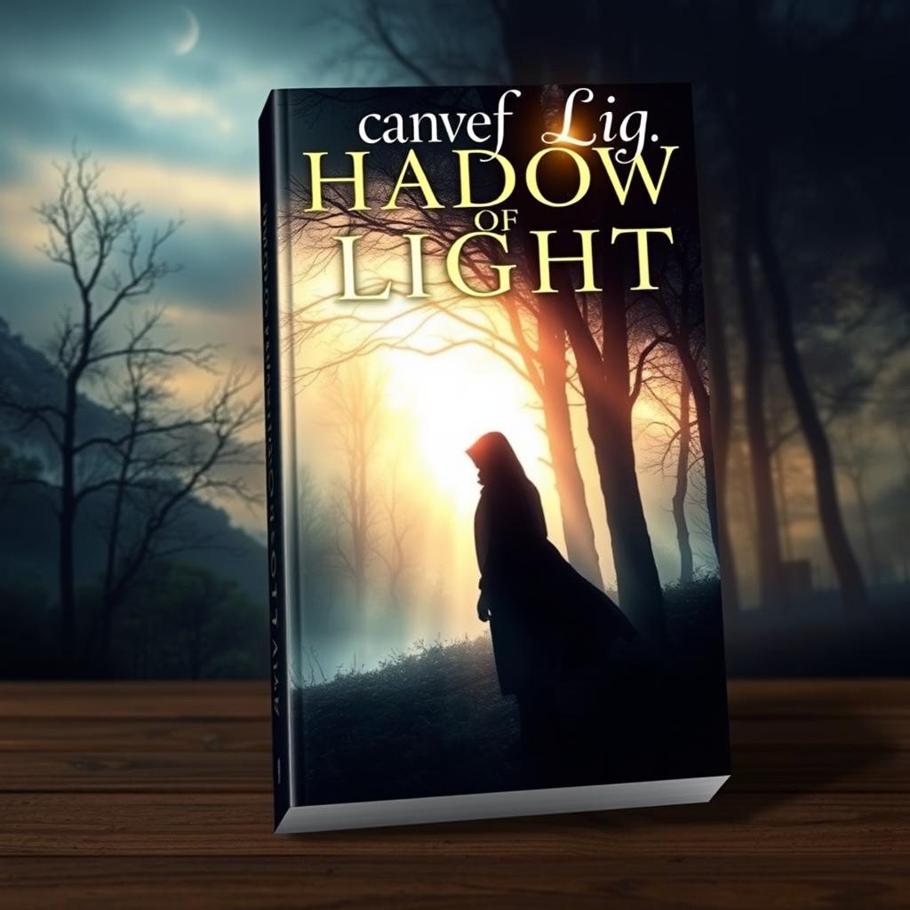A striking book cover design for a novel titled 'Shadow of Light'