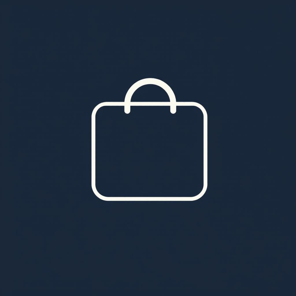A simple and minimalist icon representing a software bag