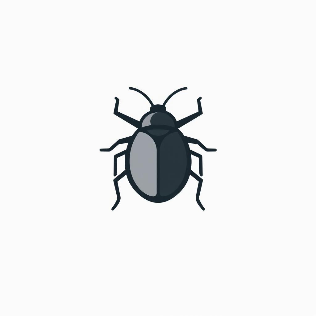 A simple and minimalist icon representing a software bug