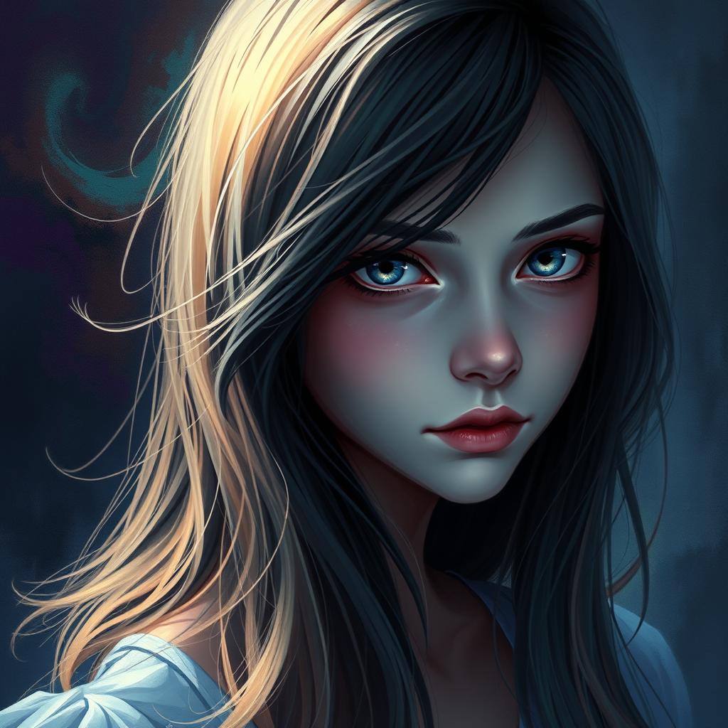 A mysterious portrait of a girl with an ethereal quality