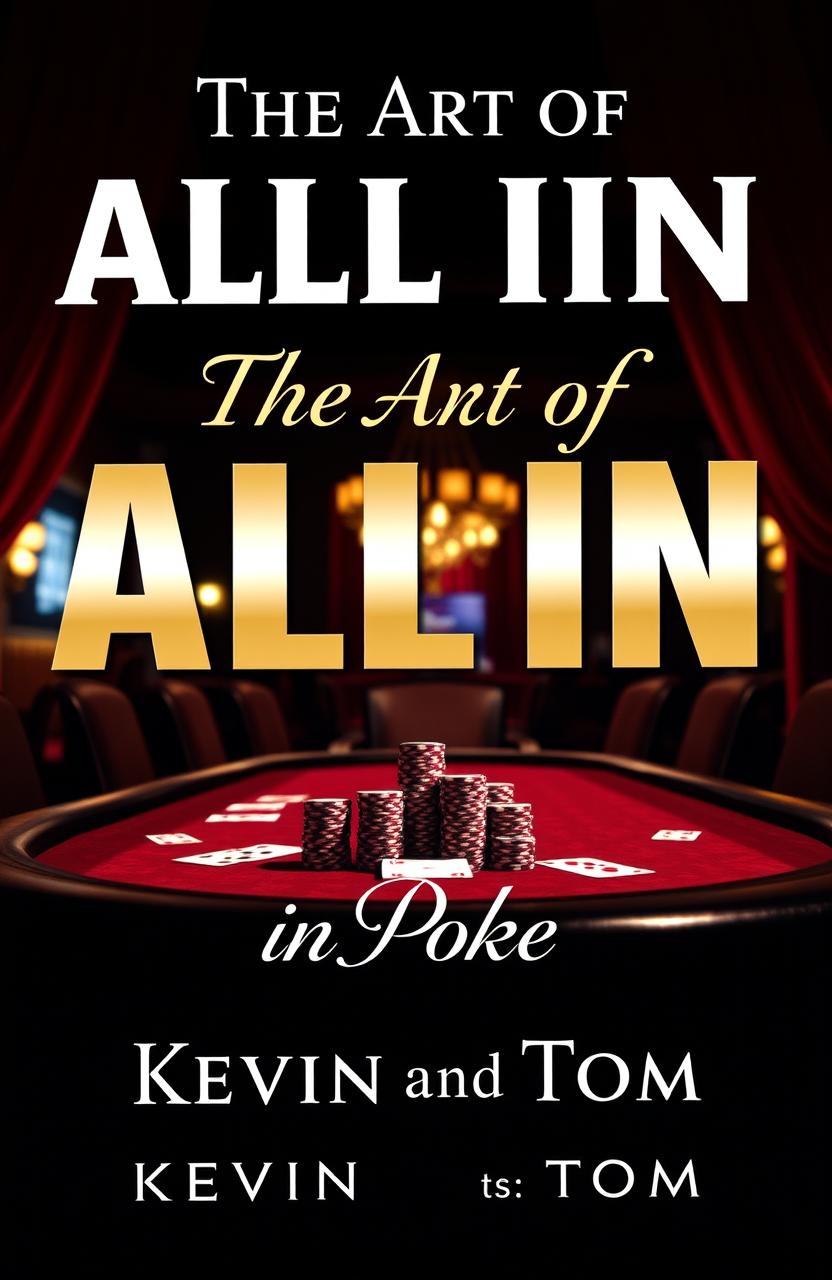 A captivating book cover design for 'The Art of ALL IN in Poker' by Kevin and Tom