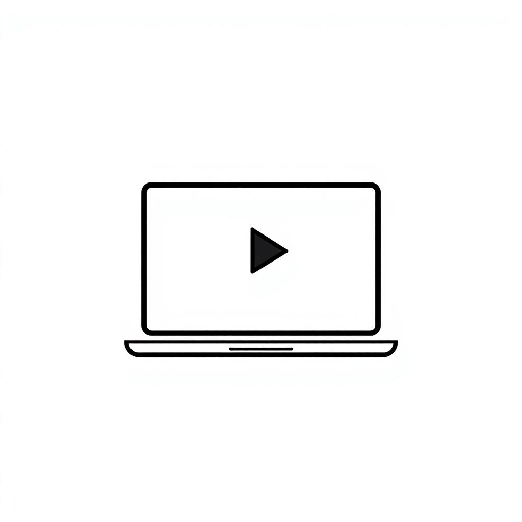 A simple and minimalist icon representing software usage, designed in solid black on a white background