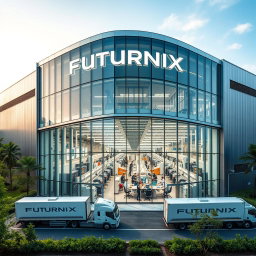 A striking, contemporary manufacturing facility for an eyewear brand named Futurnix
