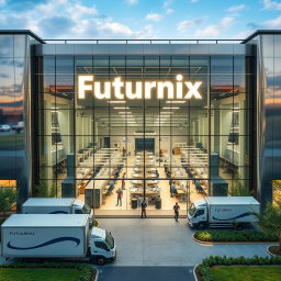A striking, contemporary manufacturing facility for an eyewear brand named Futurnix