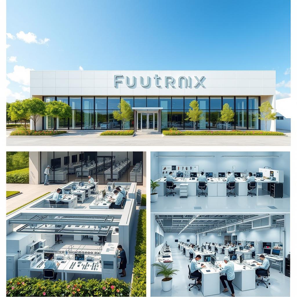 A modern manufacturing building for Futurnix, an eyewear company