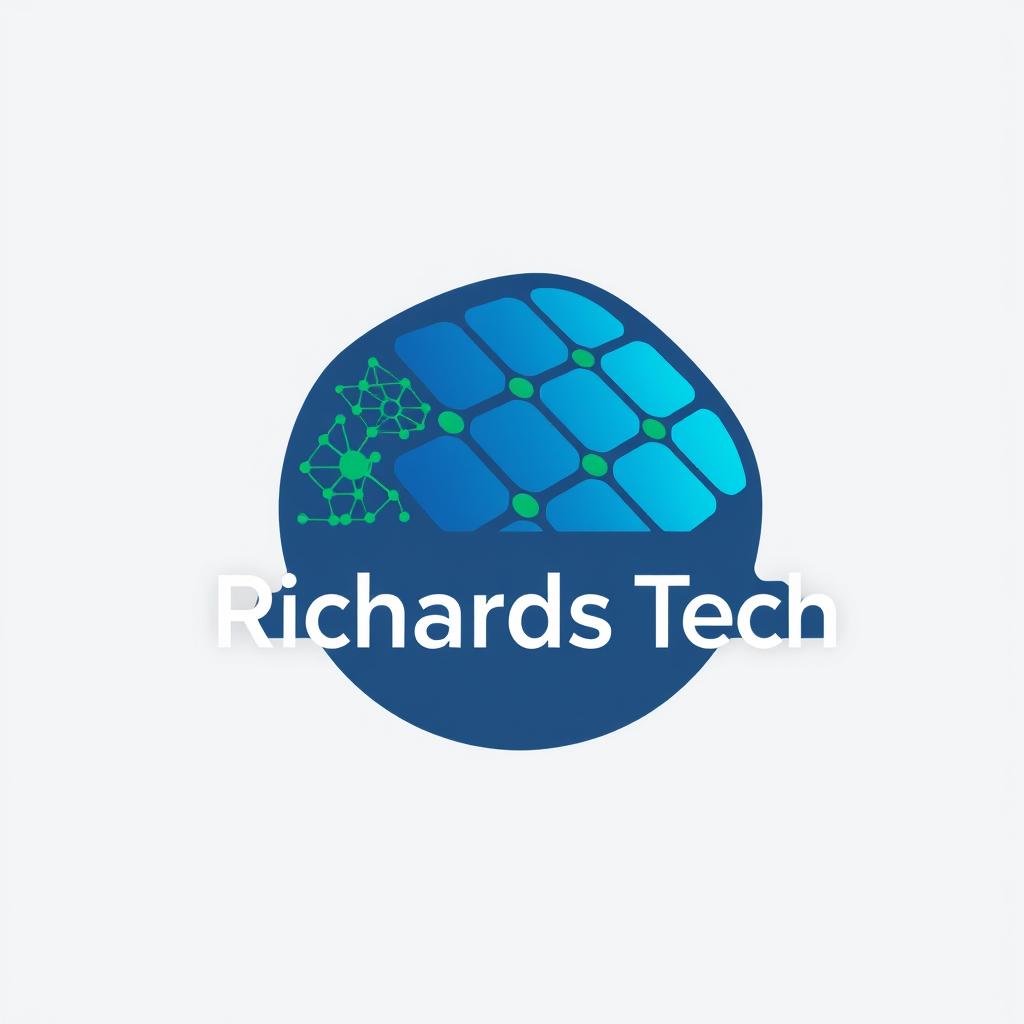 A modern logo for a nanotechnology company inspired by the design of solar cells and panels
