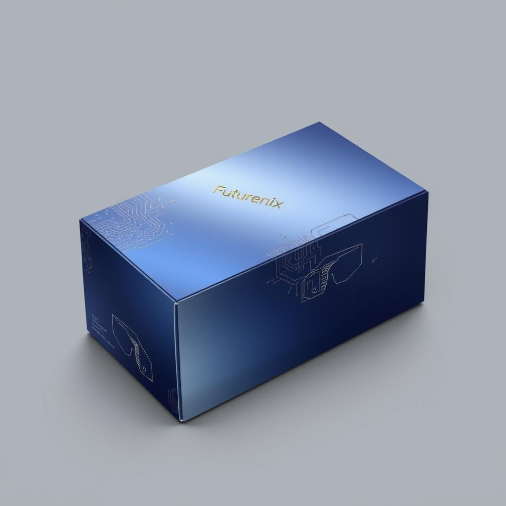 A robust and visually striking eyewear delivery package design for 'Futurenix', a cutting-edge eyewear technology company