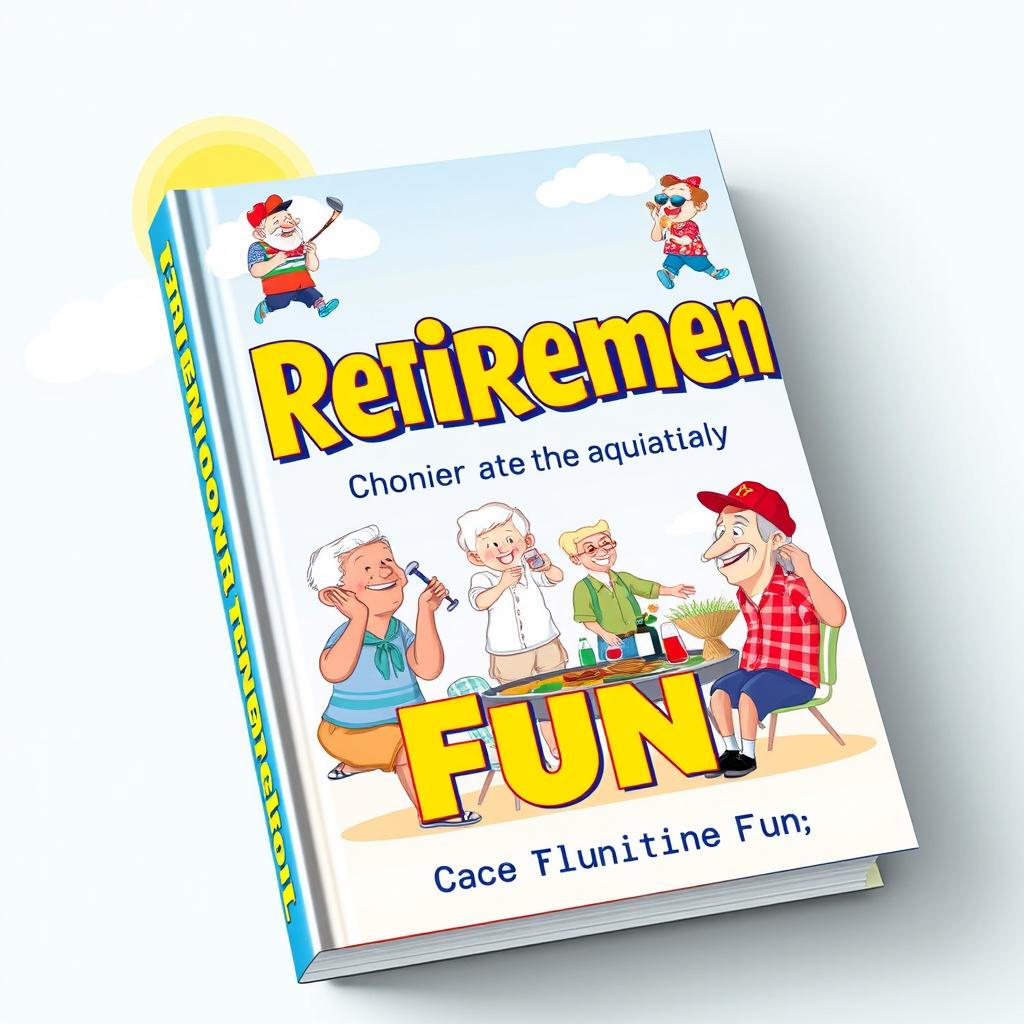 A vibrant and cheerful book cover for 'Retirement: The Promotion to Full Time Fun'