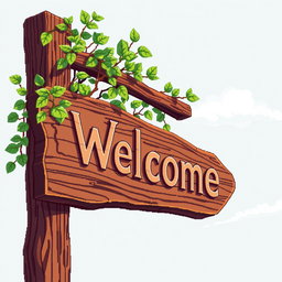 A beautifully detailed wooden sign depicted in pixel art style