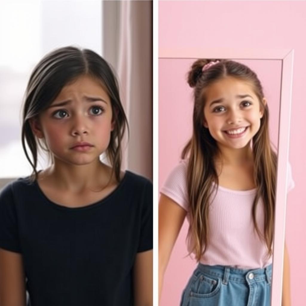 A split image featuring two contrasting scenes: 1