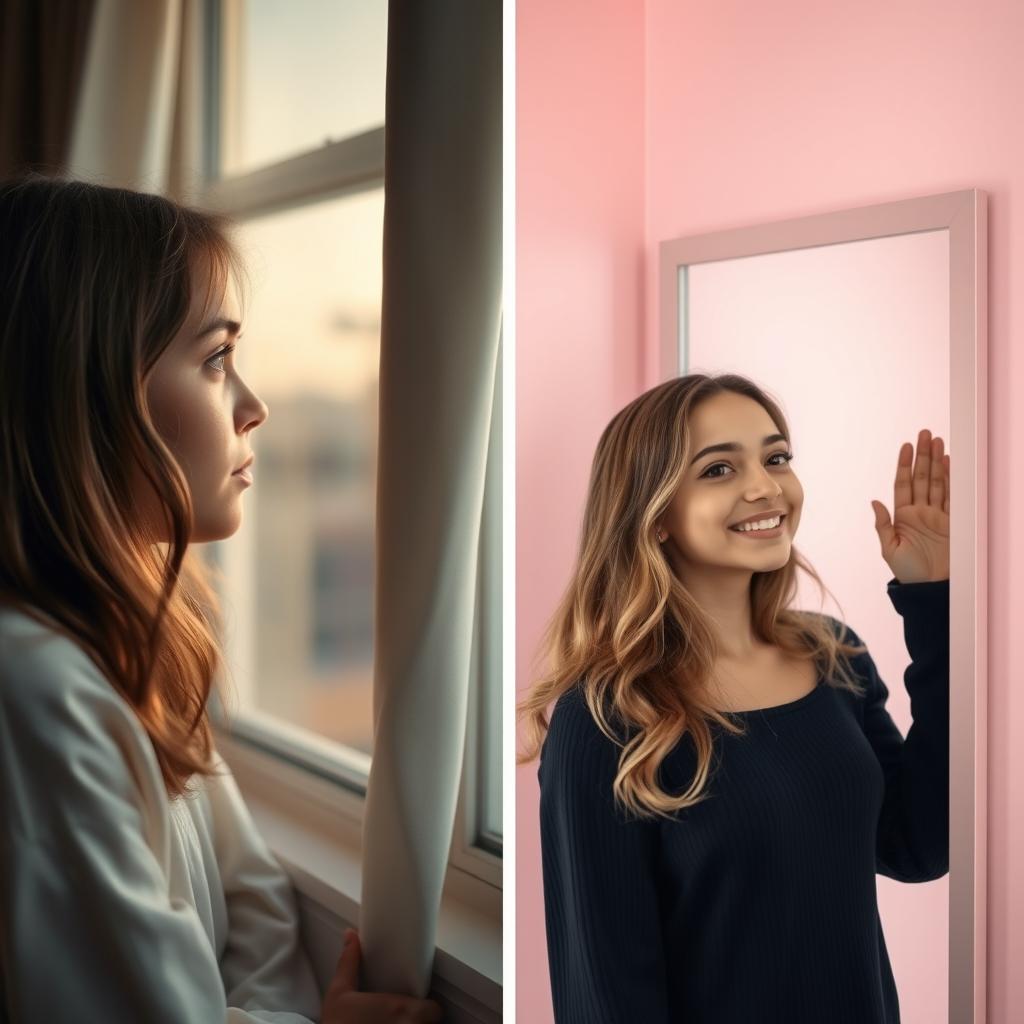 Explore the Power of Contrast: A Split Image Experience